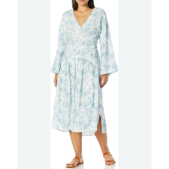 VINCE Dahlia Floral Motif Back Cutout Maxi Dress Sz XL New W/O Tag - Picture 2 of 13